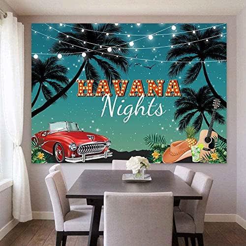 Sensfun Havana Nights Hátteret Trópusi Pálmafa Nyári Naplemente Hawaii Tengerparton Szülinapi Fotózás Háttér Vinil Egy