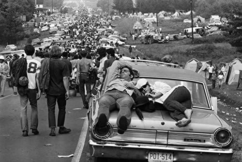Történelmi Nyomatok Express Woodstock Fesztivál 1969, 12 x 8 - B&W foto Art Nyomtatás