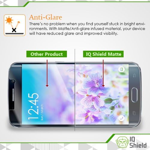 IQShield Matt Képernyő Védő Kompatibilis Galaxy S7 (2 Csomag) Tükröződésmentes Anti-Buborék Film