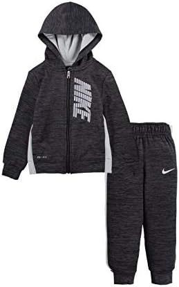 Nike Bébi Fiú Heather Therma Zip-Up Kapucnis, majd Nadrágom Két Darab Készlet (Kisgyermek)