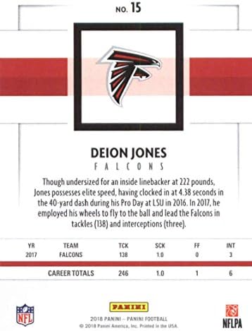 2018 Panini NFL-Foci 15 Deion Jones Atlanta Falcons Hivatalos Kereskedési Kártya