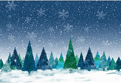 OERJU 12x10ft Karácsonyi Erdő Hátteret Karácsonyi Fenyő Fa Hópihe Téli Csodaország Fotózás Háttér, Karácsonyi, szilveszteri
