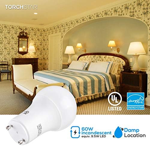 TORCHSTAR Szabályozható GU24 Bázis LED Izzó, 3000K Meleg Fehér 9.5 W (60W Egyenértékű) 19 Alakú Mennyezeti ventilátor,
