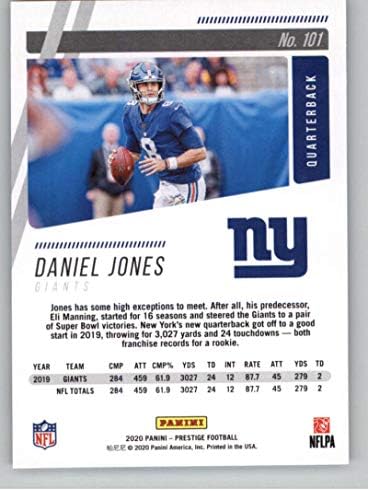 2020 Panini Prestige 101 Daniel Jones New York Giants Foci Kártya