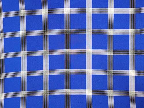 Fabricity - Műselyem Challis Szövet, A gyár által - 58 cm Széles Nyomott Kockás Design (Tejszín, 2 Méter)