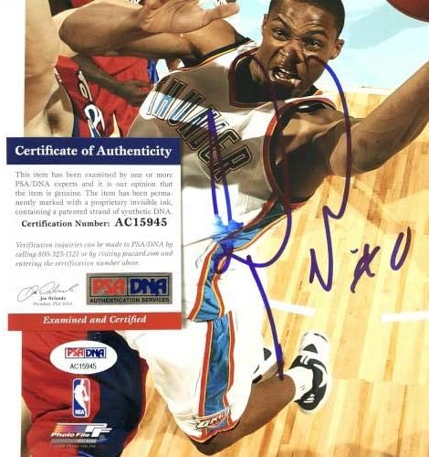 Russell Westbrook aláírt 8x10 fotó PSA/DNS-Oklahoma City Thunder Aláírt - Dedikált NBA-Fotók
