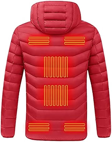 lcepcy Téli Kabát Női Plus Size Mosható Fűthető Kabát Könnyű, Állítható a Fűtés Felsőruházat Hideg Időjárás Ruha Piros