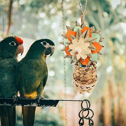 LUOZZY Madár Zúzó Játékok Táplálkozás Lógó Játék Papagáj Ketrec Rágás Játékok Kicsi Közepes Parrot-Finch Conure Szerelmespár