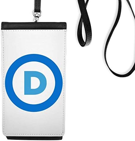 Amerika Jelkép Demokrata Párt Kék Phone Wallet Pénztárca Lóg Mobil Tok Fekete Zseb