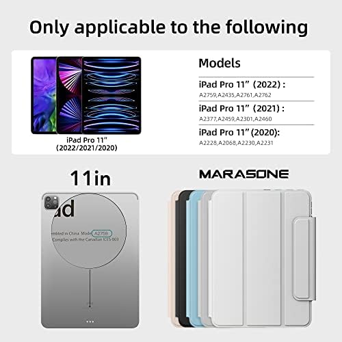 Marasone tok iPad Pro 11 inch(1., 2., 3. & 4. Gen) 2022/2021/2018/2020 Vékony, Védő tok-Apple Vezeték nélküli Ceruza