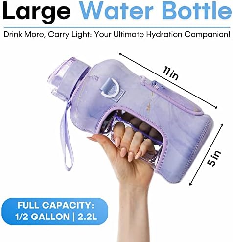 HYDRARANK Fél Literes vizes Palack Tárolási Hüvely, Szalma Fedél - 2.2 Literes Nagy Víz Üveg Pánt, Fogantyú - BPA Mentes
