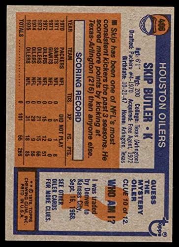 1976 Topps 406 Skip Butler Houston Oilers (Foci Kártya) NM Oilers Texas - Arlington