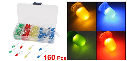 Uxcell LED, 3V, 5 mm-es Kerek, Sárga/Zöld/Kék
