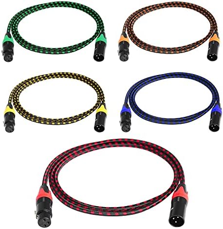 HHDZI Fonott Nylon szimmetrikus XLR Kábel, Audio Mikrofon-Kábel szimmetrikus XLR Kábel (3feet,Narancs)