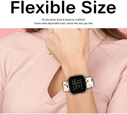 Miimall Kompatibilis Fitbit Versa/Versa 2/Versa Lite/SE Gyanta Együttes Elegáns, Könnyű, Rozsdamentes Acél Kapcsos Karkötő