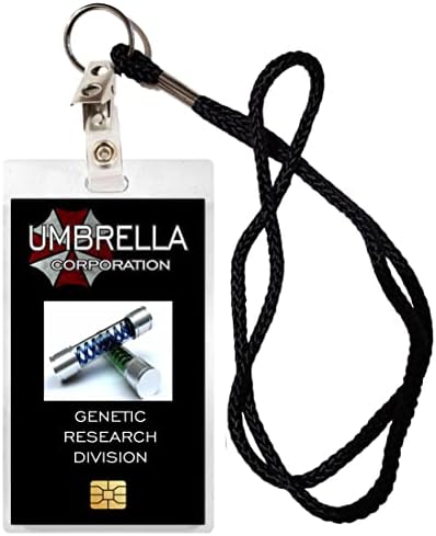 Halloween Jelmez Film Prop - ID Biztonsági Jelvény Umbrella Corporation Genetikai Kutatások Fekete