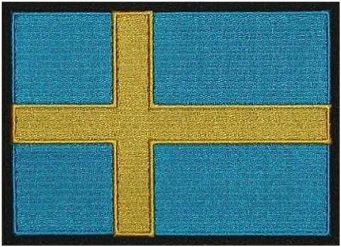 Svédország Hímzett Javítás 13cm X 10 cm-es (5 X 4)