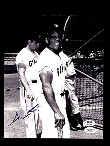 Willie Mays PSA DNS Aláírt 8x10 Fotó Autogramot Óriások - Dedikált MLB Fotók
