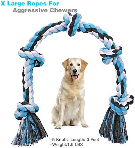 Bmag Kutya Kötél Játékok Agresszív Chewers, nagy teherbírású Kutya Játékok Közepes testű Kutyáknak, Kemény Sodrott Kötél