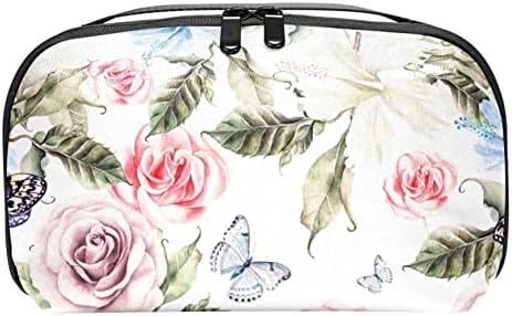 Pillangó Rose Smink Táska Cipzárral Tok Utazási Kozmetikai Szervező a Nők, Lányok