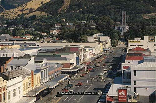 Trafalgar Street-Nelson, Új-Zéland Eredeti Régi Képeslap