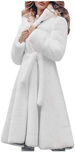 iYYVV Nők Plus Size Kapucnis Műbőr Kabát Téli Meleg Bolyhos Gyapjú Hosszú Kabát Felsőruházat