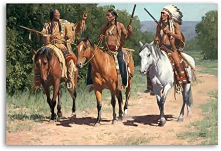 EFC-Amerikai Indián Ló Nyugati Cowboys Vászon Művészet Plakát meg a Fal Art Kép Nyomtatási Modern Család Hálószoba Decor