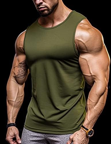 COOFANDY Férfi 3 Csomag Edzés Tank Ujjatlan Felsők Gym Ing Testépítés Fitness Izom Póló