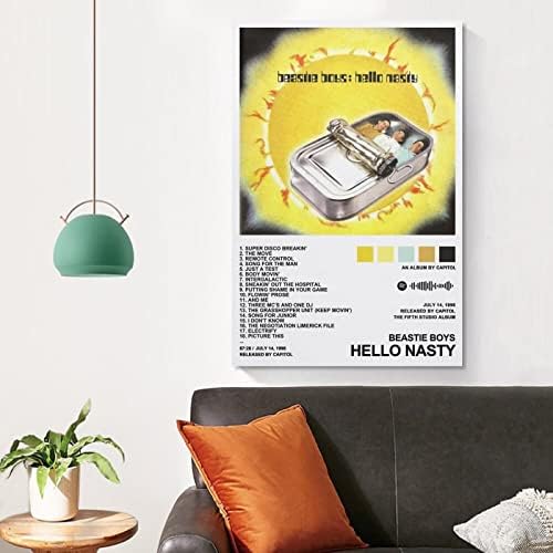 Beastie Boys – Helló Csúnya Vászon Plakátok Wall Art Hálószoba, Iroda Szoba Dekoráció Ajándék Unframe-style12x18inch(30x45cm)