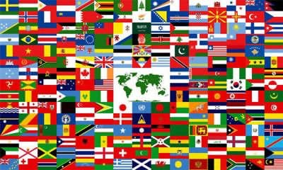 AES 4x6 Asztal Zászló Ensz Tagállamok Meghatározott Zászlók Nemzetközi 193 ENSZ-Országok