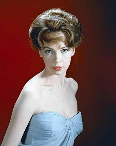 Leslie Caron gyönyörű portré, glamour le vállán kék ruha 1960-as években 8x10