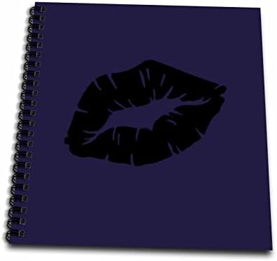 3dRose Gyönyörű Fekete Rúzs Csók Elszigetelt Gótikus Romantika - Rajz Könyvek (db_356863_2)