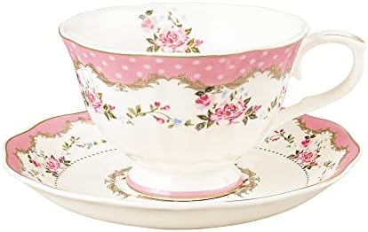 fanquare angol Virág Tea Csésze, Rózsaszín Porcelán kávéscsésze, 7oz Virág Tea a Csészét, Elegáns, Nagy Csésze Tea