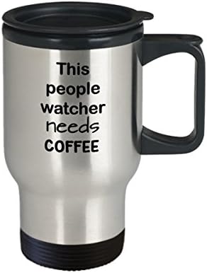 Az emberek Figyelő Utazási Bögre Ajándék Ez a Nép Figyelő Kell Kávé, Rozsdamentes Acél Bögre Fedéllel, az Emberek Figyelők
