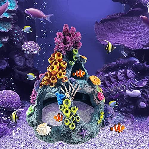 Reofrey Akvárium Korall Dekoráció, akvárium Dekoráció, Betta Gyanta Mesterséges Táj Hal Hideaway Rock Korallzátony Dísz
