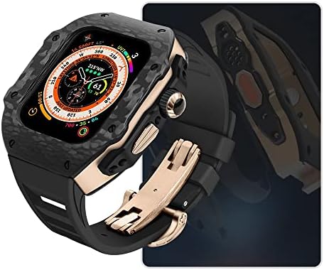 DZHTUS Szénszálas az Esetben Az Apple Óra 8 Urtal módosított 49mm S8 45 44 mm védő tok Szíj watchband