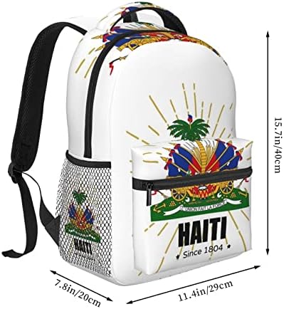 ROSIHODE Aranyos Haiti Zászló Hátizsák Könnyű, Alkalmi Laptop Hátizsák Utazási Túrázás Haiti Daypack a Férfiak, mind