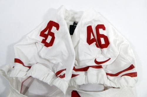 -ban a San Francisco 49ers Marcus Labdát 46 Játék Kiadott Fehér Jersey 44 DP34771 - Aláíratlan NFL Játék Használt