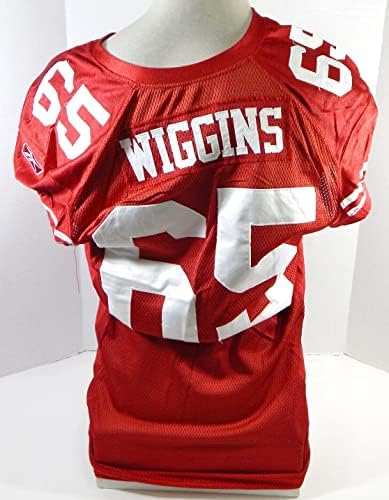 2011-ben a San Francisco 49ers Kenny Wiggins 65 Játék Használt Piros Mez 48 DP28527 - Aláíratlan NFL Játék Használt