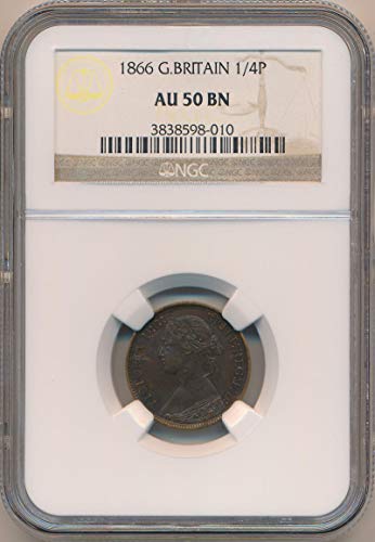 1866 egyesült KIRÁLYSÁG 1/4 Penny 1/4 Penny AU50 NGC