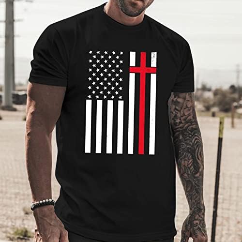 HDDK július 4-én Hazafias T-shirt Mens Rövid Ujjú Retro USA Zászló Nyomtatás Sleeve Tee Maximum Nyári Alkalmi Tshirt