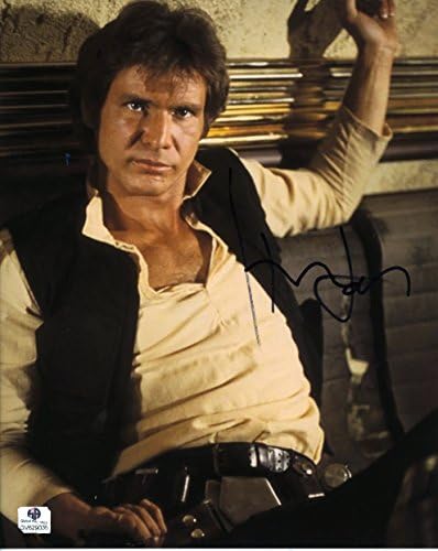Harrison Ford Han Solo S tar Wars Force Felébred Jedi Rise of Skywalker Aláírt Dedikált 8x10 Kép 'GA' Hiteles Hiteles