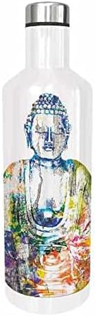 Hőszigetelt Üveg Vizet 16.5 oz ZEN Meditációs Buddha Jóga Fehér