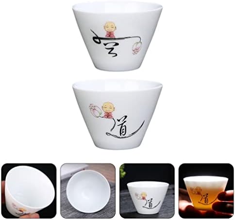 GANAZONO Japán Dekoráció Kínai Kung-Fu Tea Csésze 2db Régi Fehér Kerámia Teáscsésze Retro Porcelán Víz Csésze Kávét,