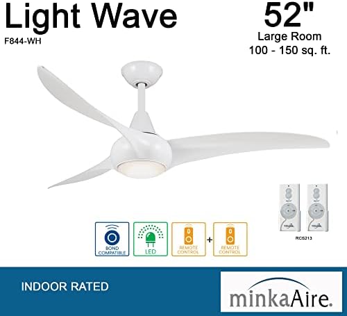 Minka-Aire F844-MI a Fény Hullám 52, Mennyezeti Ventilátor, Fehér További Távirányító