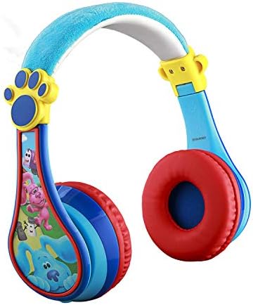 eKids Blues Nyomokat Gyerekek Bluetooth Fejhallgató, Vezeték nélküli Fejhallgató Mikrofonnal Tartalmazza Aux Kábel,