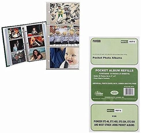 Pioneer Utántöltő Oldal 3-Gyűrű fotóalbumok, tartja 4x6 Inch - es Fotók, Csomag 5 Oldal.