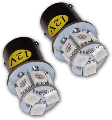 Tuningpros LEDRS-1157-AS9 Hátsó Jel LED Izzók 1157, 9 SMD LED Amber 2-pc-be