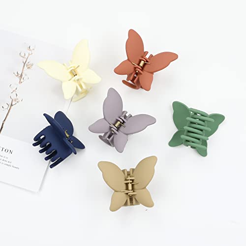 12 Csomag Színes Matt Műanyag Pillangó Haj Klipek Pillangó Haj Karom Klipek Állkapocs Hajcsat Y2K Pillangók Tartozékok