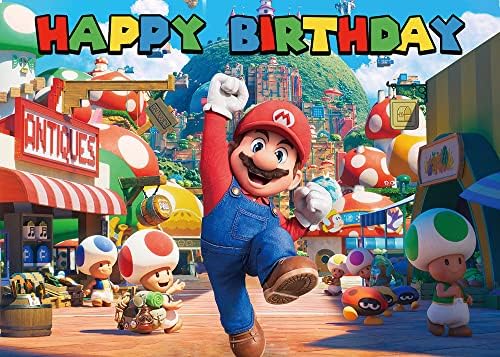 7x5ft Super Mario Bros Témájú Boldog Születésnapot Fotó Hátterekkel Kaland Játék, a Gyerekek Fél Fotózás Háttér babaköszöntő